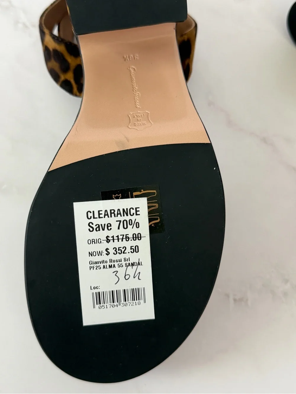 Gianvito Rossi Alma Leopard Print Platform Sandals Ankle Strap Block Heel 36.5